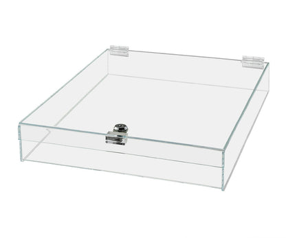 15"W x 17"D x 3"H Locking Display Case with Lid and Keys