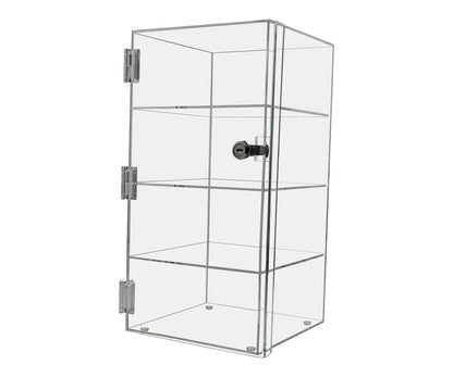8"W x 8"D x 16"H Locking Case Acrylic Display With 3 Shelves