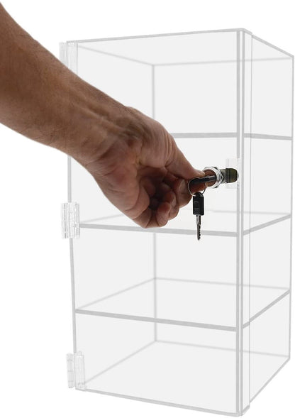 9.5"W x 9.5"D x 16"H Acrylic Locking Retail Display Cabinet