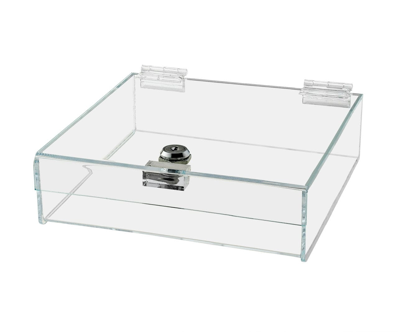 9"W x 9"D x 2"H Acrylic Locking Display Case with Lid and Keys