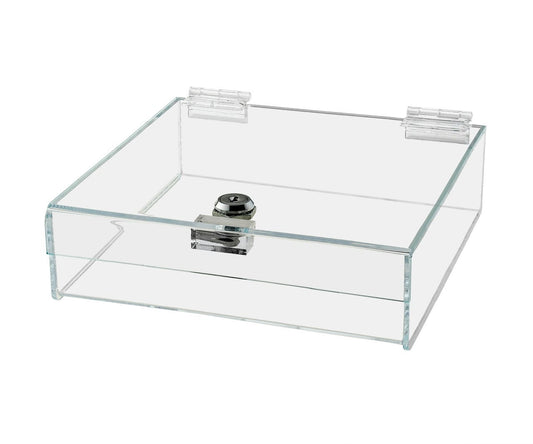 9"W x 9"D x 2"H Acrylic Locking Display Case with Lid and Keys
