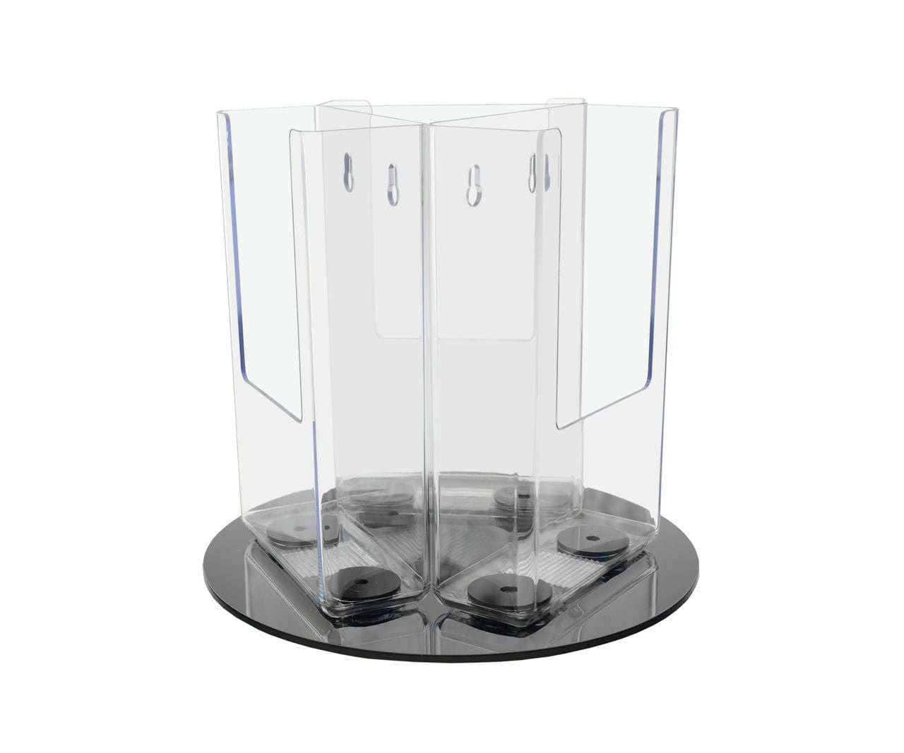 Rotating Holder for 4"W Trifolds 3 Pocket Display with Black Base