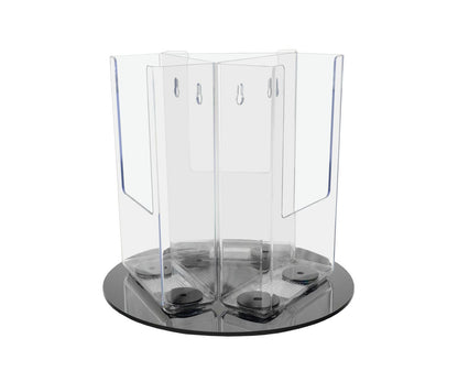 Rotating Holder for 4"W Trifolds 3 Pocket Display with Black Base