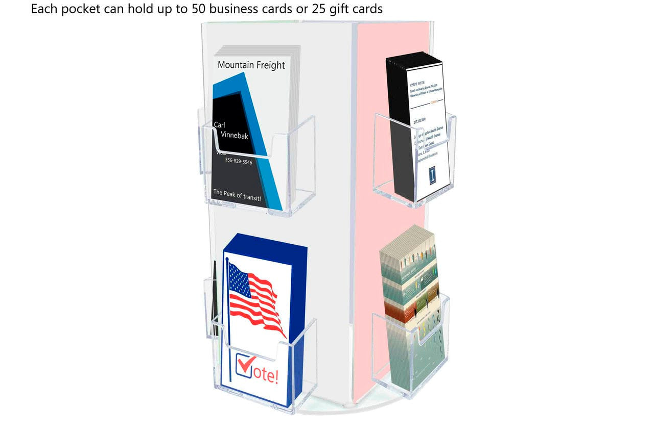 Spinning Vertical Business or Gift Card Holder 8 Pocket Display