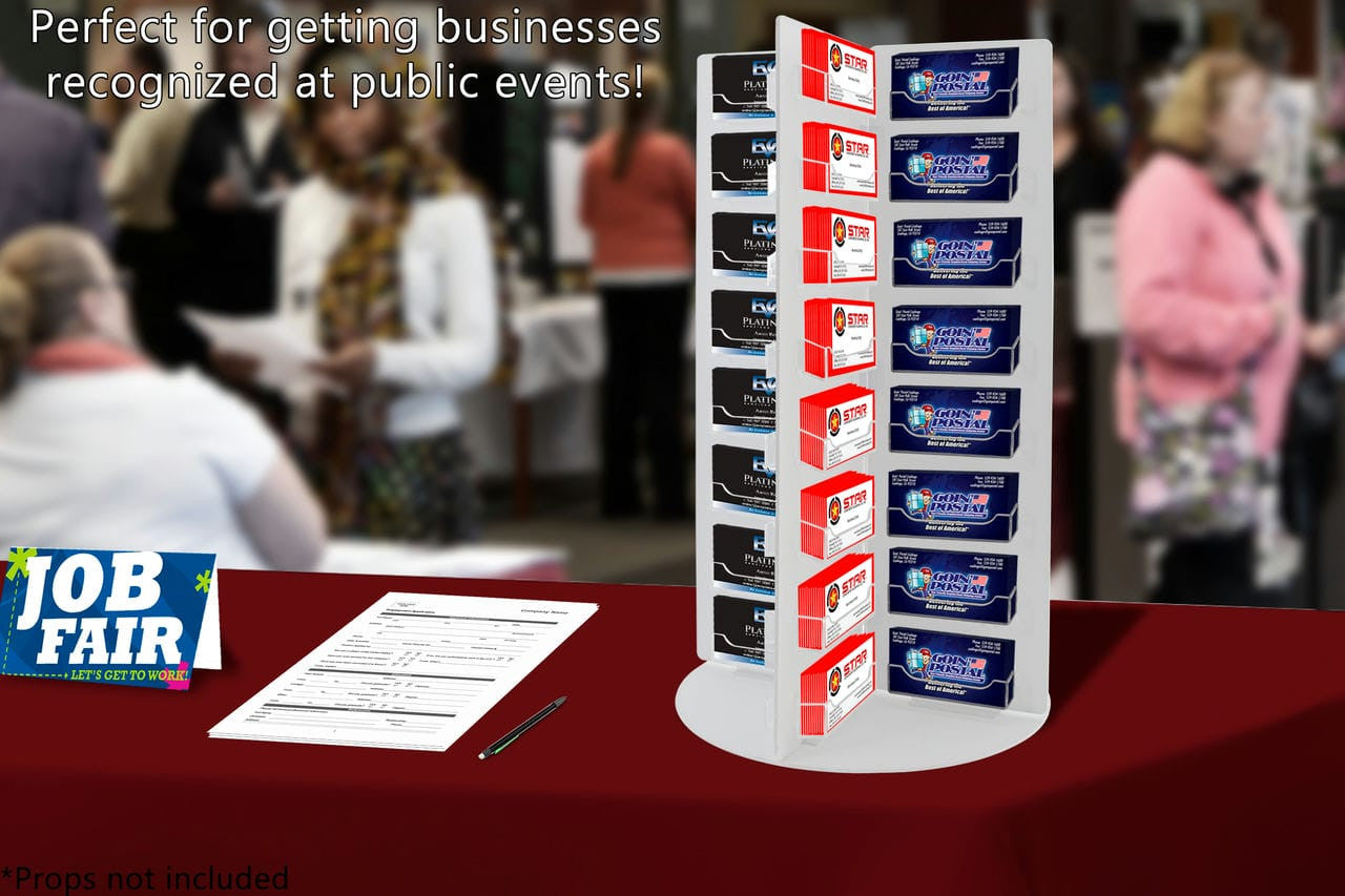 Spinning 64 Slot Business Appointment Card Rack Large Offices