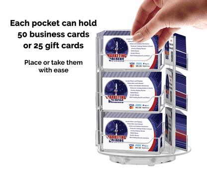 9 Pocket Spinning Business Gift Card Holder Countertop Multi Slot