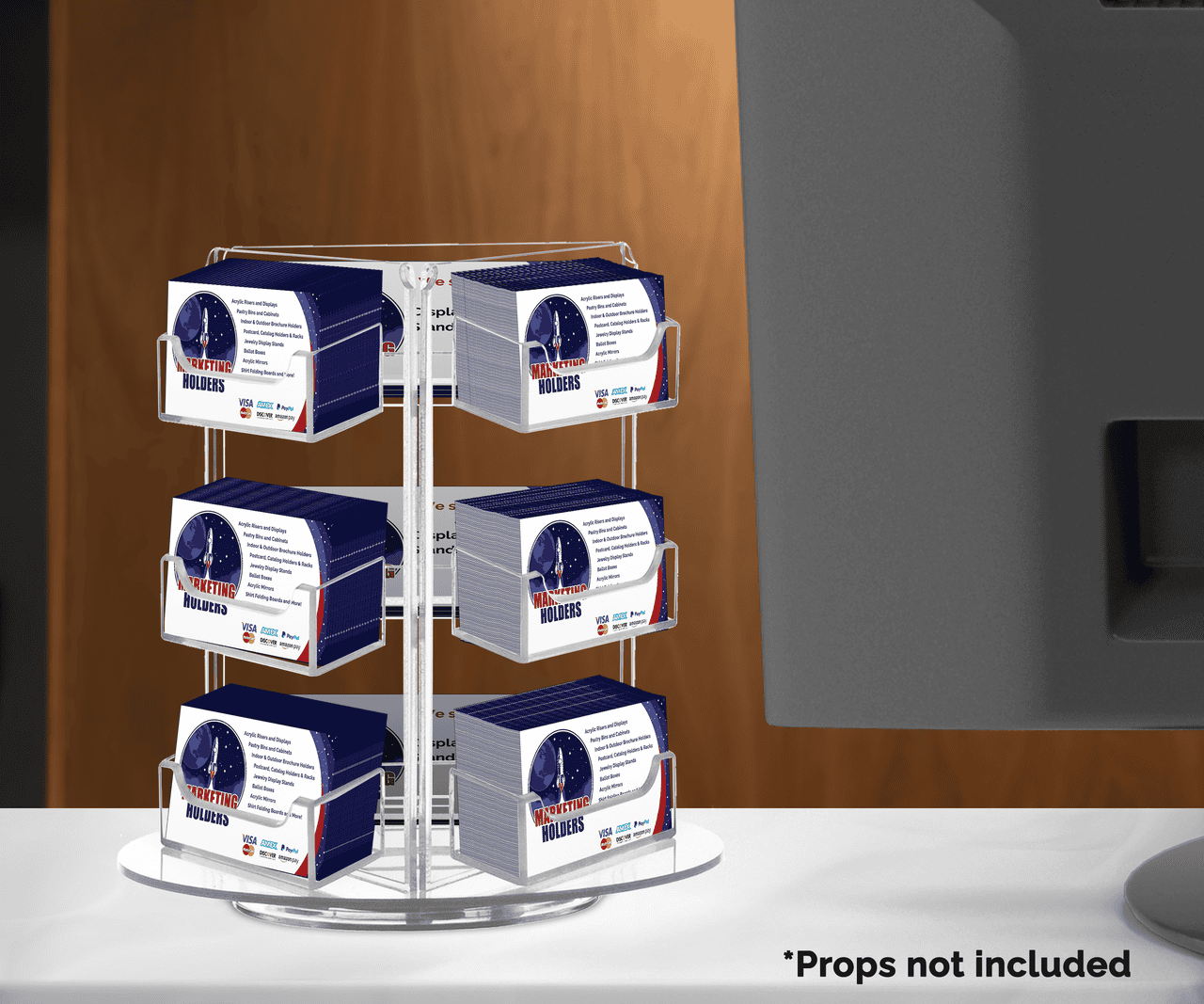 9 Pocket Spinning Business Gift Card Holder Countertop Multi Slot