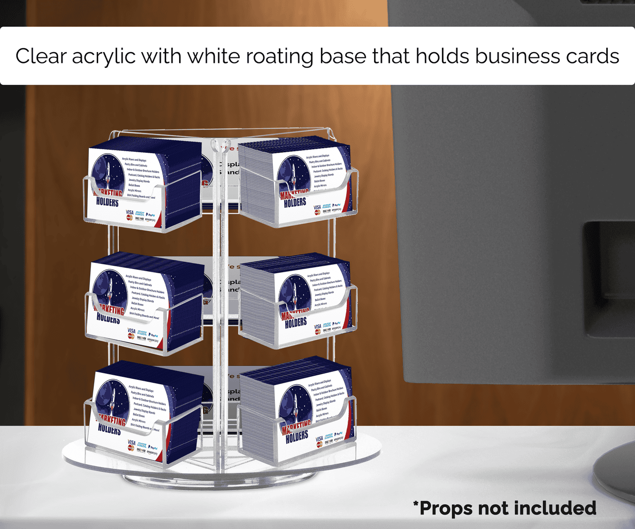 9 Pocket Spinning Business Gift Card Holder Countertop Multi Slot