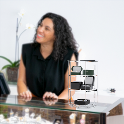 Hexagon Display Case Rotating Locking Cabinet