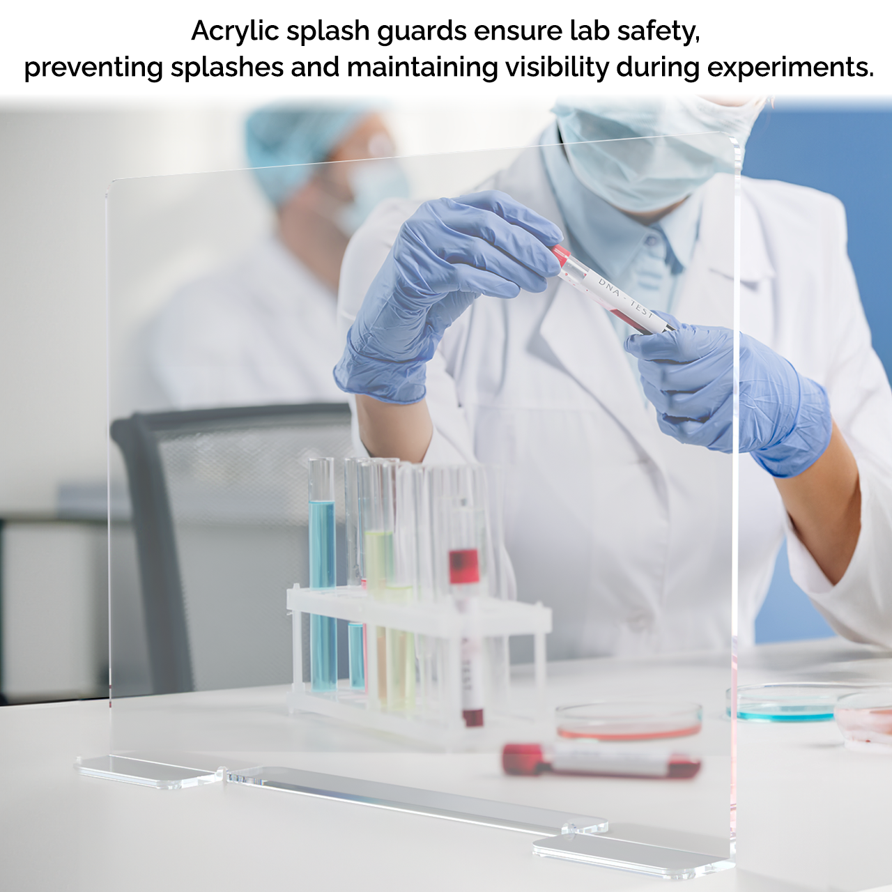 Square 19"W x 14"H Splash Guard with Feet Acrylic Sink Barrier