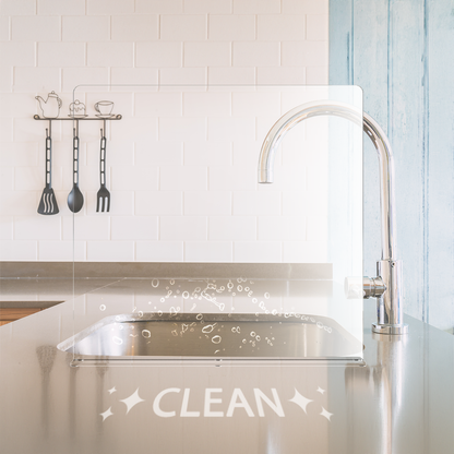 19"W x 18"H Sink Splash Guard Square Freestanding Barrier