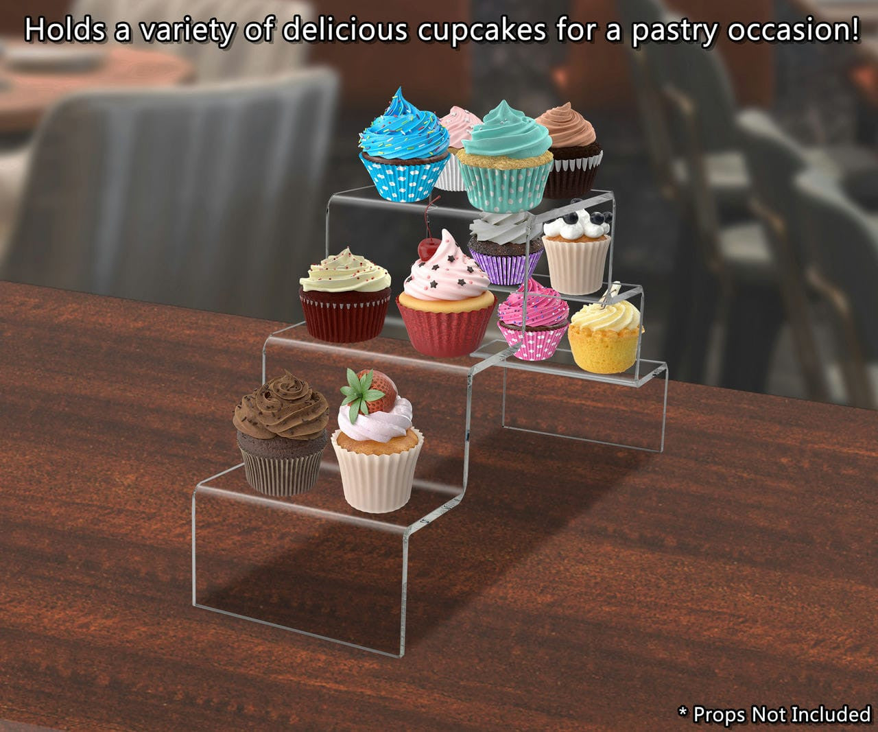 Holds a variety of delicious cupcakes for a pastry occasion