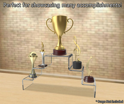 Retail Stair Riser Display Organizer Showcase 5 Tier Pedestal