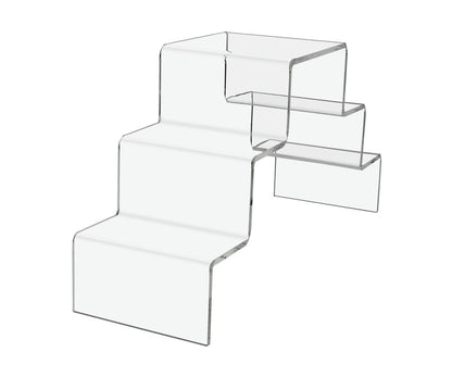 Six Inch Wide Five Tier Premium Stair Riser Retail Display Showcase Acrylic