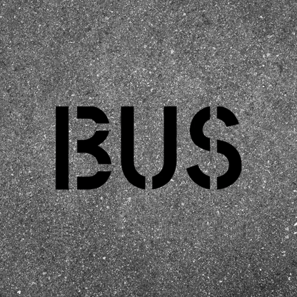 BUS Stencil with 18" Letters for Parking Lot Blacktop Marking