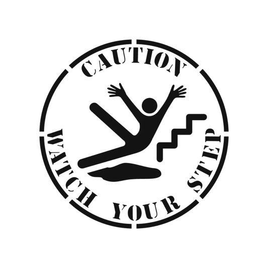 CAUTION WATCH YOUR STEP Safety Stencil 42" Symbol