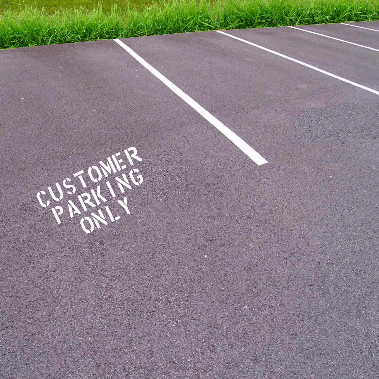 CUSTOMER PARKING ONLY Stencil to Mark Pavements