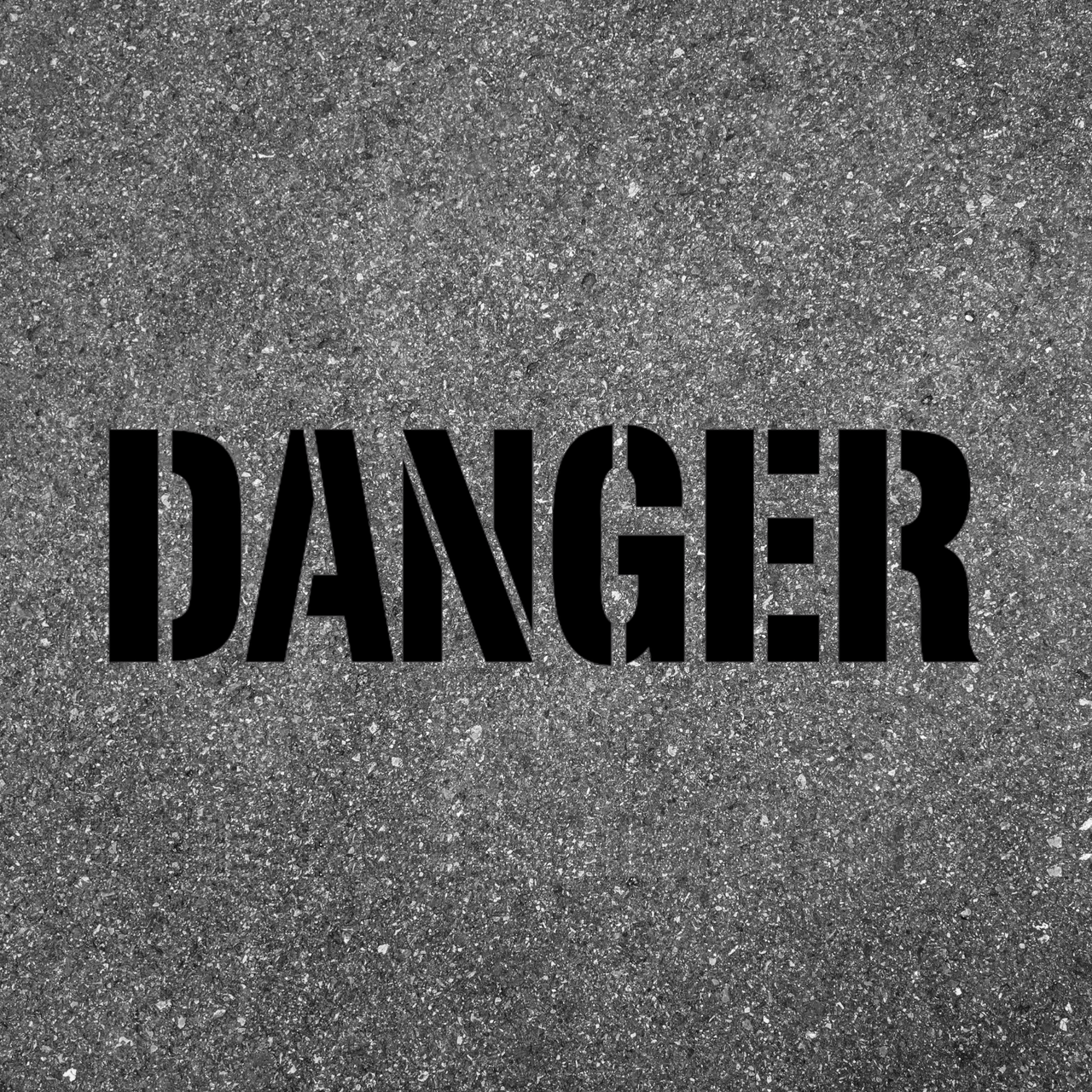 DANGER Stencil for Parking Lots Walls and Blacktops