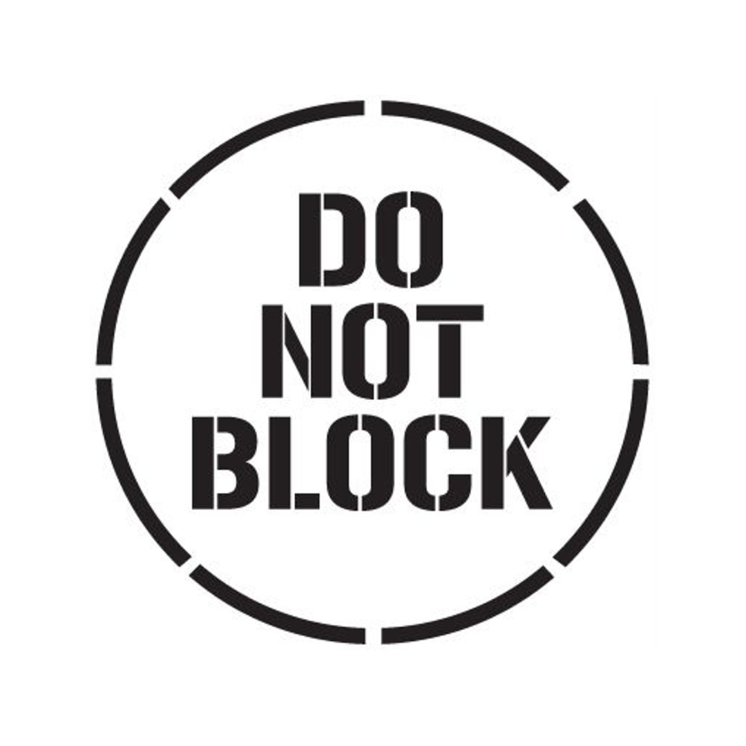 DO NOT BLOCK Stencil 17" Pavement Marking Template