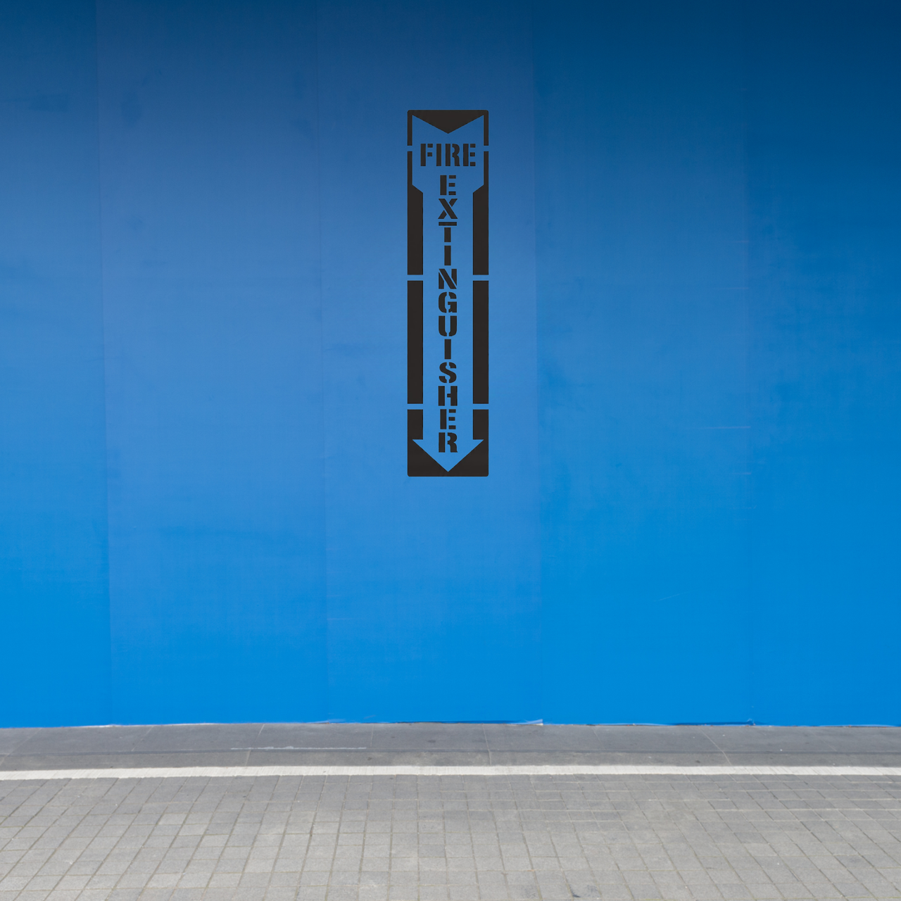 FIRE EXTINGUISHER Stencil with Letters and Arrow