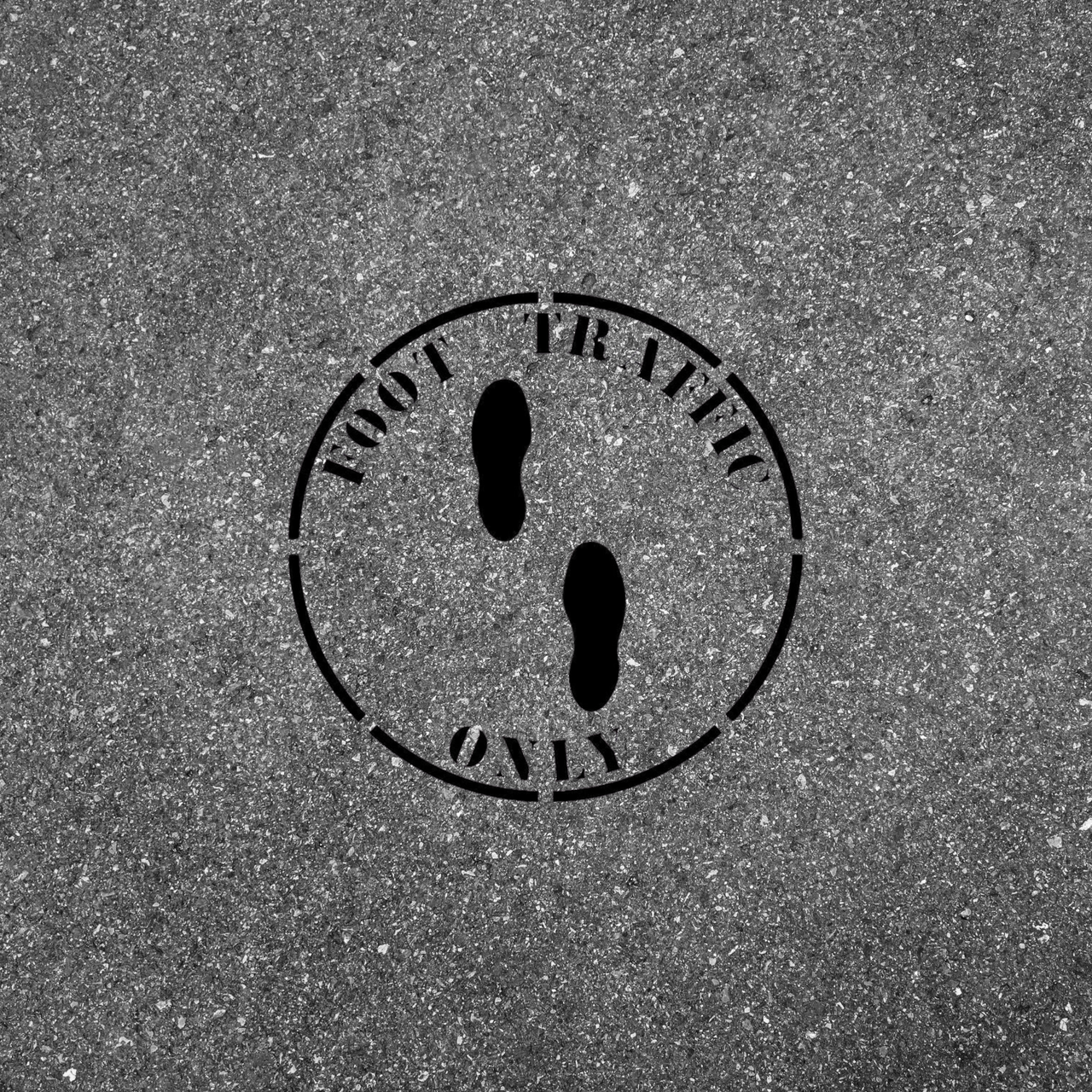 FOOT TRAFFIC ONLY Stencil for Painting Floors and Pavement