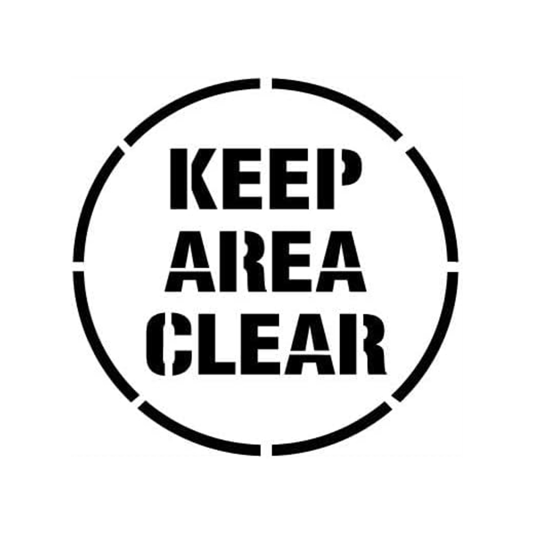 KEEP AREA CLEAR Floor Stencil 16.5" Symbol