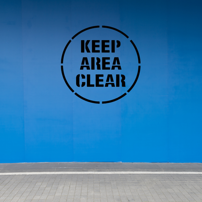 KEEP AREA CLEAR Floor Stencil 16.5" Symbol