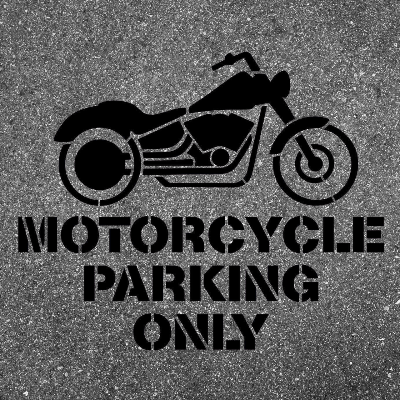 MOTORCYCLE PARKING ONLY Stencil 35" Template