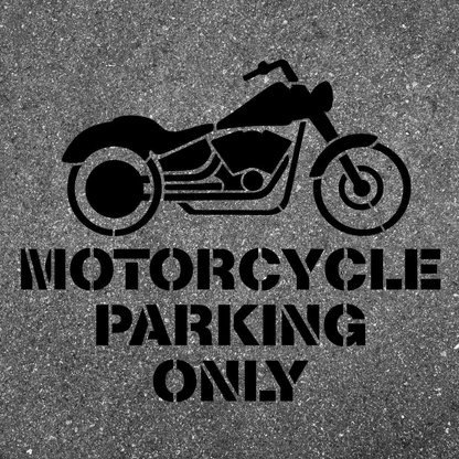 MOTORCYCLE PARKING ONLY Stencil 35" Template