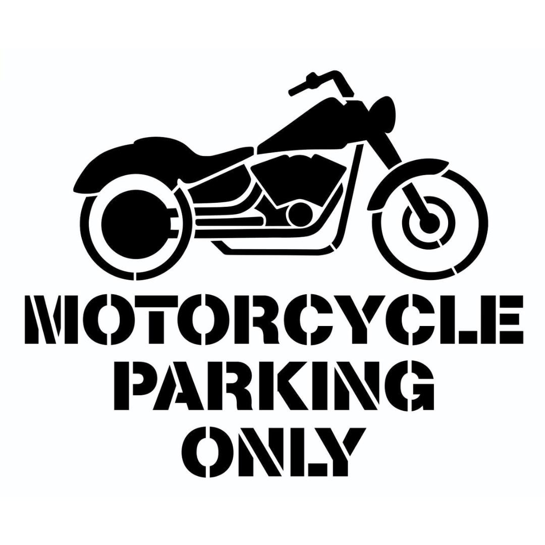 MOTORCYCLE PARKING ONLY Stencil 35" Template