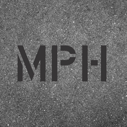 MPH Stencil with 12" Letters for Blacktops and Concrete