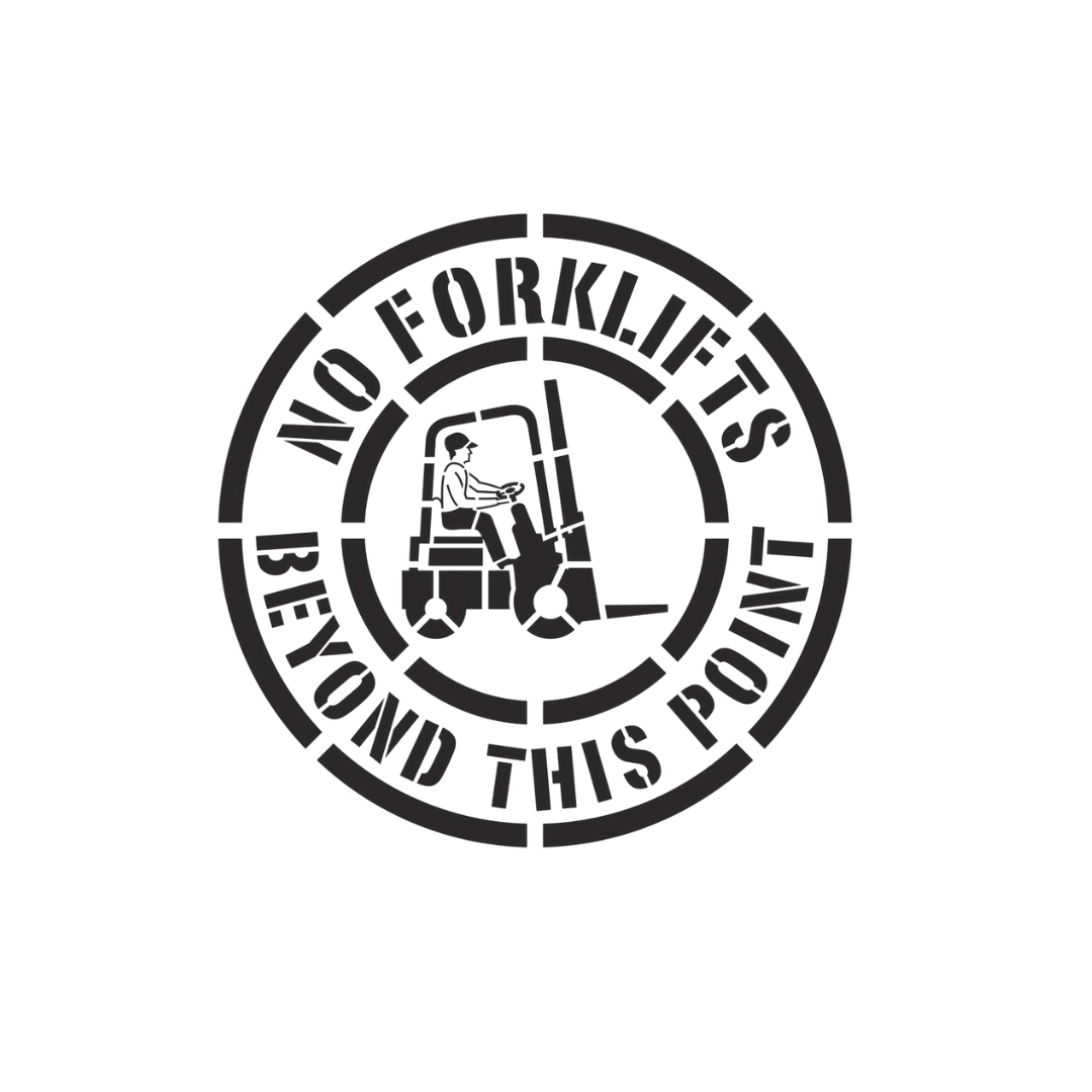 NO FORKLIFTS BEYOND THIS POINT 24" Safety Stencil