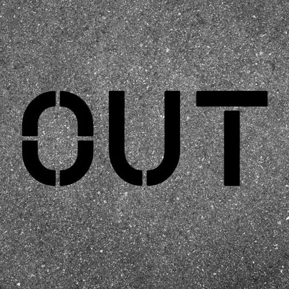 OUT Stencil with 12" Letters for Painting Blacktops