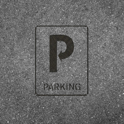 PARKING Pavement Stencil with Arrow for Lots and Garages