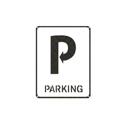 PARKING Pavement Stencil with Arrow for Lots and Garages