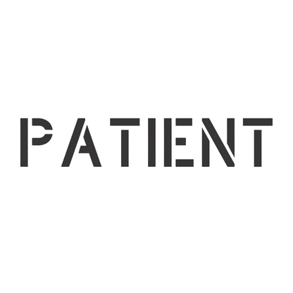 PATIENT Stencil with 12" Letters for Parking Zones
