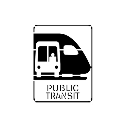 PUBLIC TRANSIT Stencil for Parking Lot and Blacktop Marking