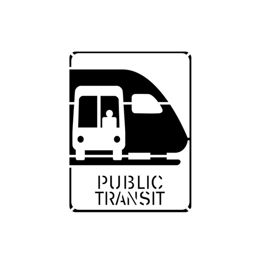 PUBLIC TRANSIT Stencil for Parking Lot and Blacktop Marking