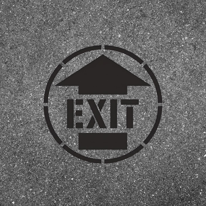 EXIT Stencil with Arrow for Walls Ceilings and Floors