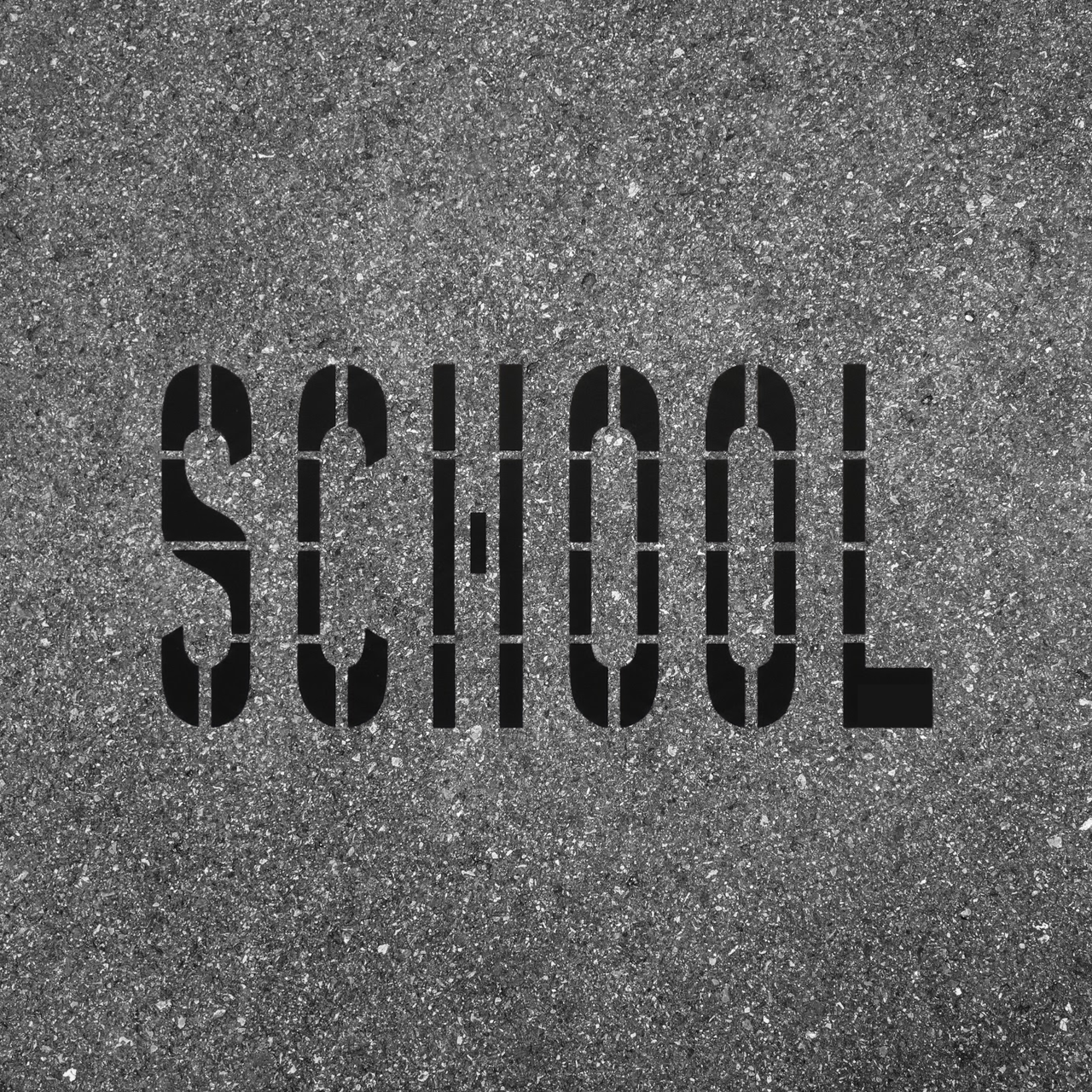 SCHOOL Stencil with 48" Letters for Parking Lots and Crosswalks