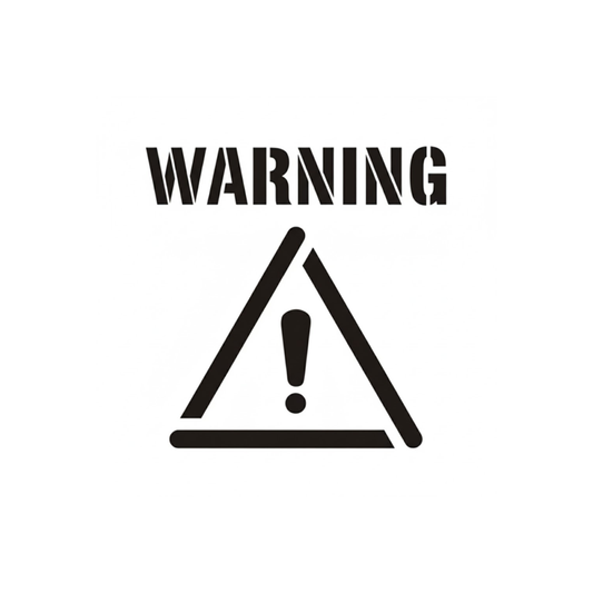 WARNING Stencil 24" Parking Lot and Black Top Marking Template