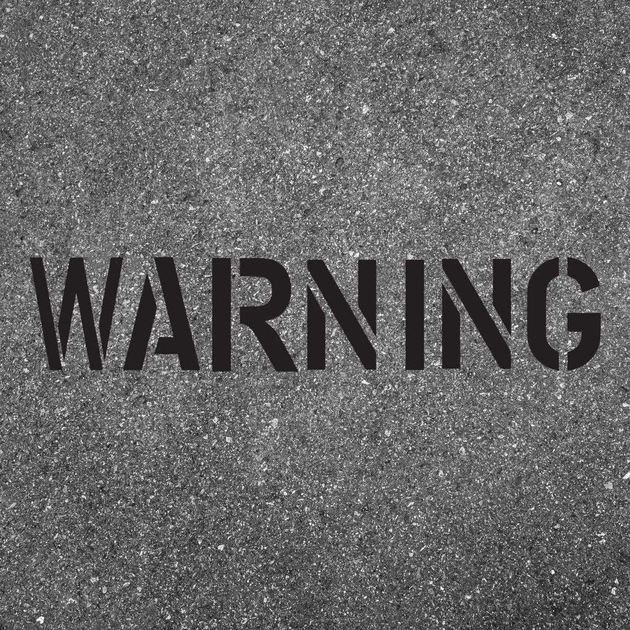 WARNING Stencil with 6" Letters for Curbs and Parking Lots
