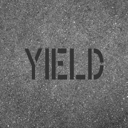 Yield Stencil Template for Parking Lot Pavement Marking