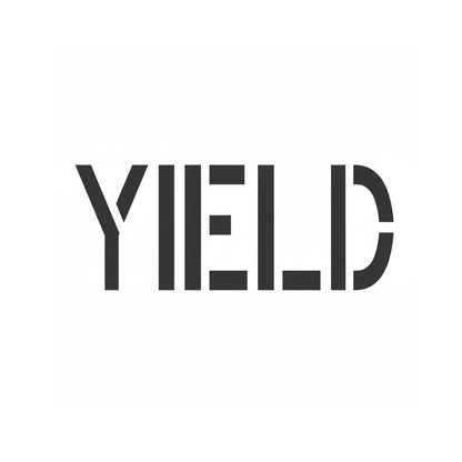 Yield Stencil Template for Parking Lot Pavement Marking