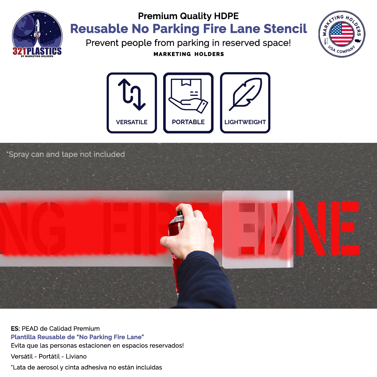 Stencil Reusable NO PARKING FIRE LANE Template