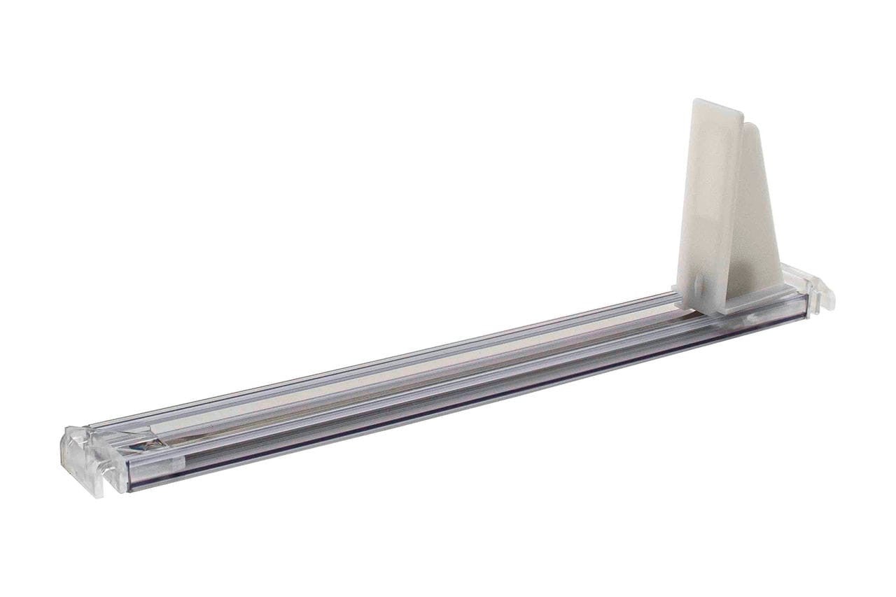 Narrow Shelf Pusher for Retail Shelving Hardware Management