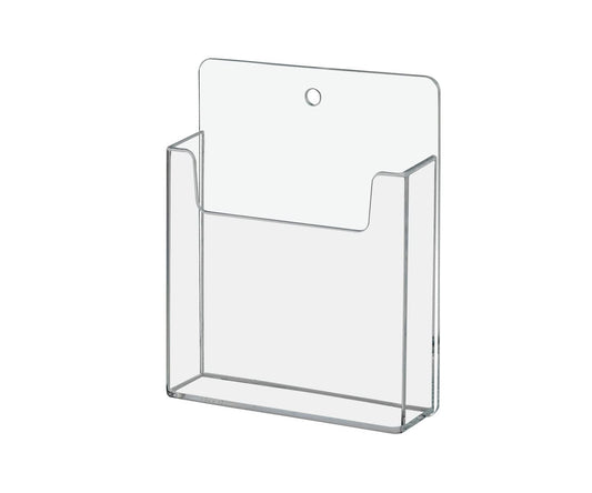 Wall Mount 1 Pocket Trifold Brochure Holder for 4"W Rack Cards