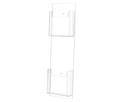 Wall Two Pocket Rack Card Holder for 4"W Trifold Literature