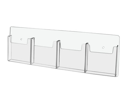 Wall 4 Pocket Trifold Holder for 4"W Brochures