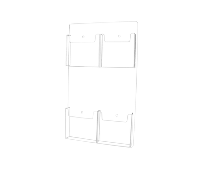 Wall 4 Pocket Brochure Holder for 4"W Trifold Literature